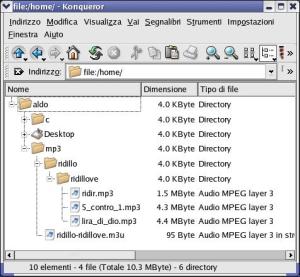 organizzazione dei files .mp3